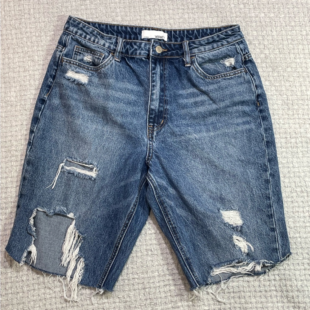 Women’s Vervet Cut Off Distressed Denim Jean Shorts Size 30